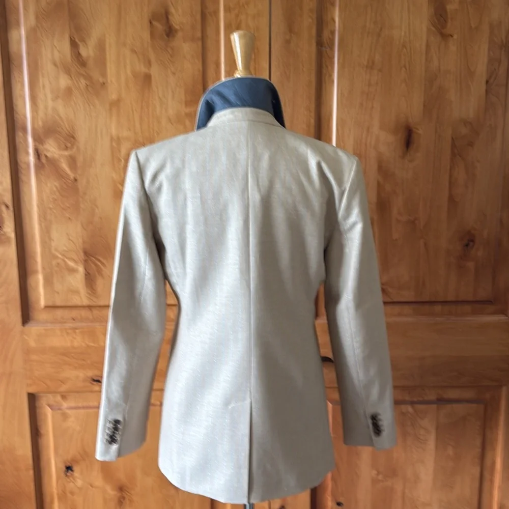 Banana Republic double breasted blazer NWT size 10. Silver and blue stripes. - Picture 4 of 6